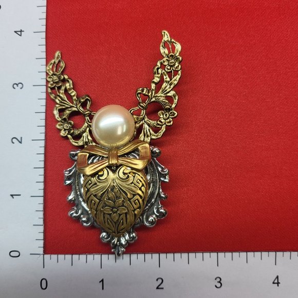 Jane Angel Pin Brooch Metal Gold Silver Signed - Picture 7 of 12